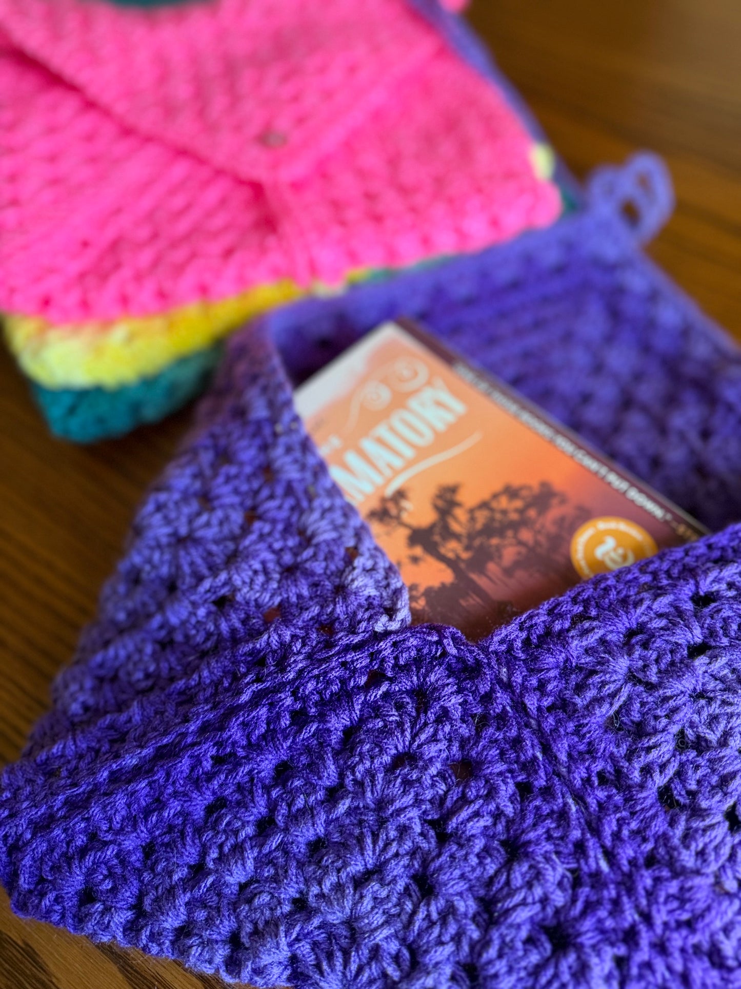 Handmade Crochet Book Sleeve | Book Cover | Bookish Gifts | Crochet Book Cover | Dust Jacket Sleeve Book Cover