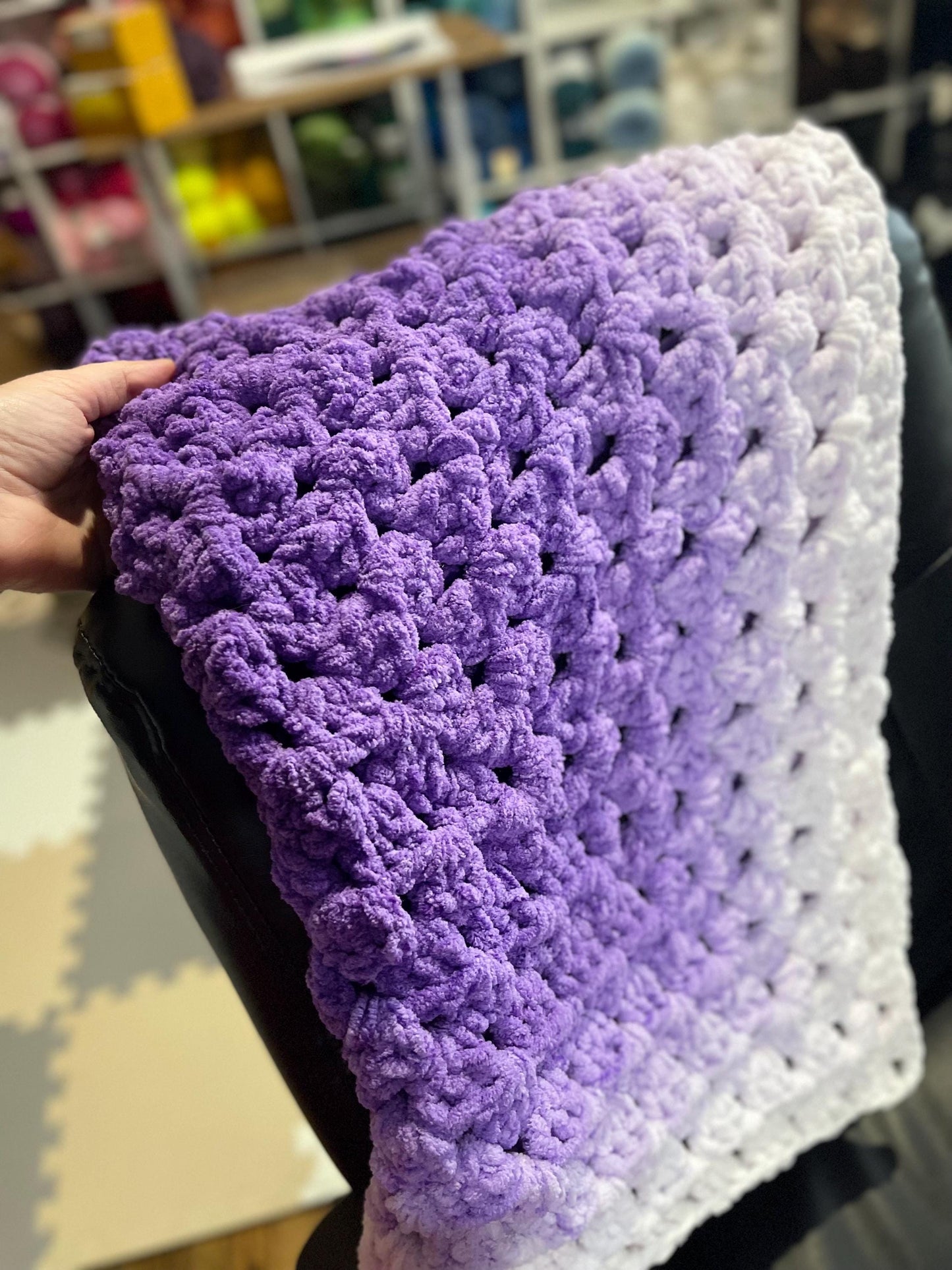 CUSTOM Sherpa Chenille Cozy Crochet Baby Blanket