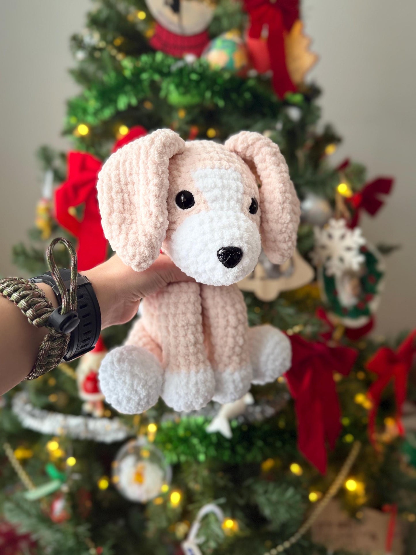 Handmade Crochet Puppy Dog Plushie with Safety Eyes