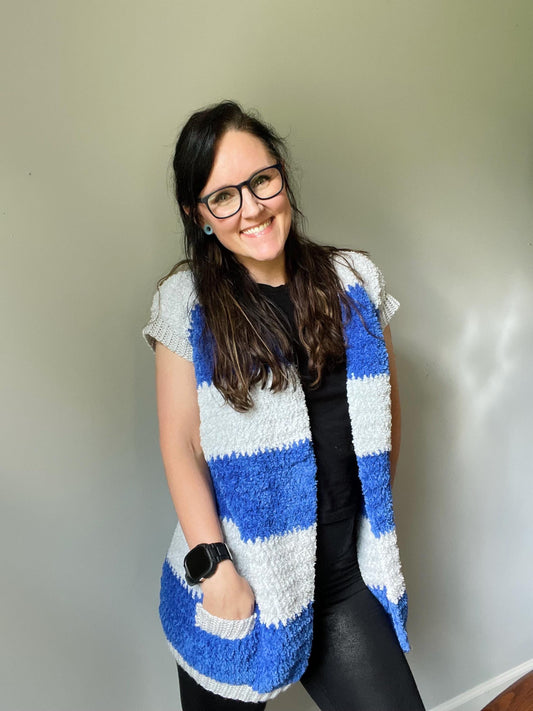 CUSTOM MADE TO ORDER Handmade Crochet Fluffy Vest with Pockets