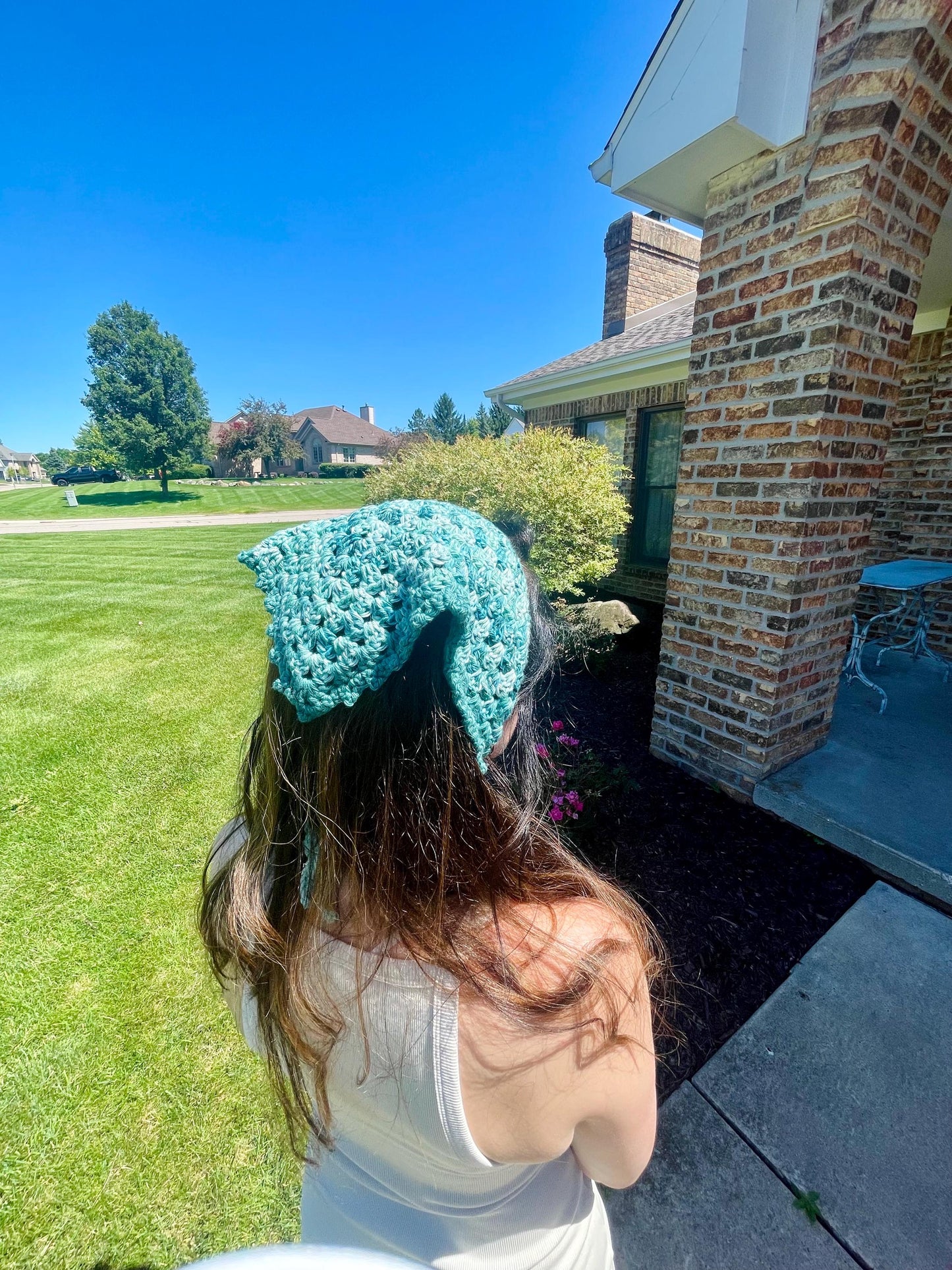 CUSTOM Handmade Crochet Scrappy Granny Stitch Daily Bandana