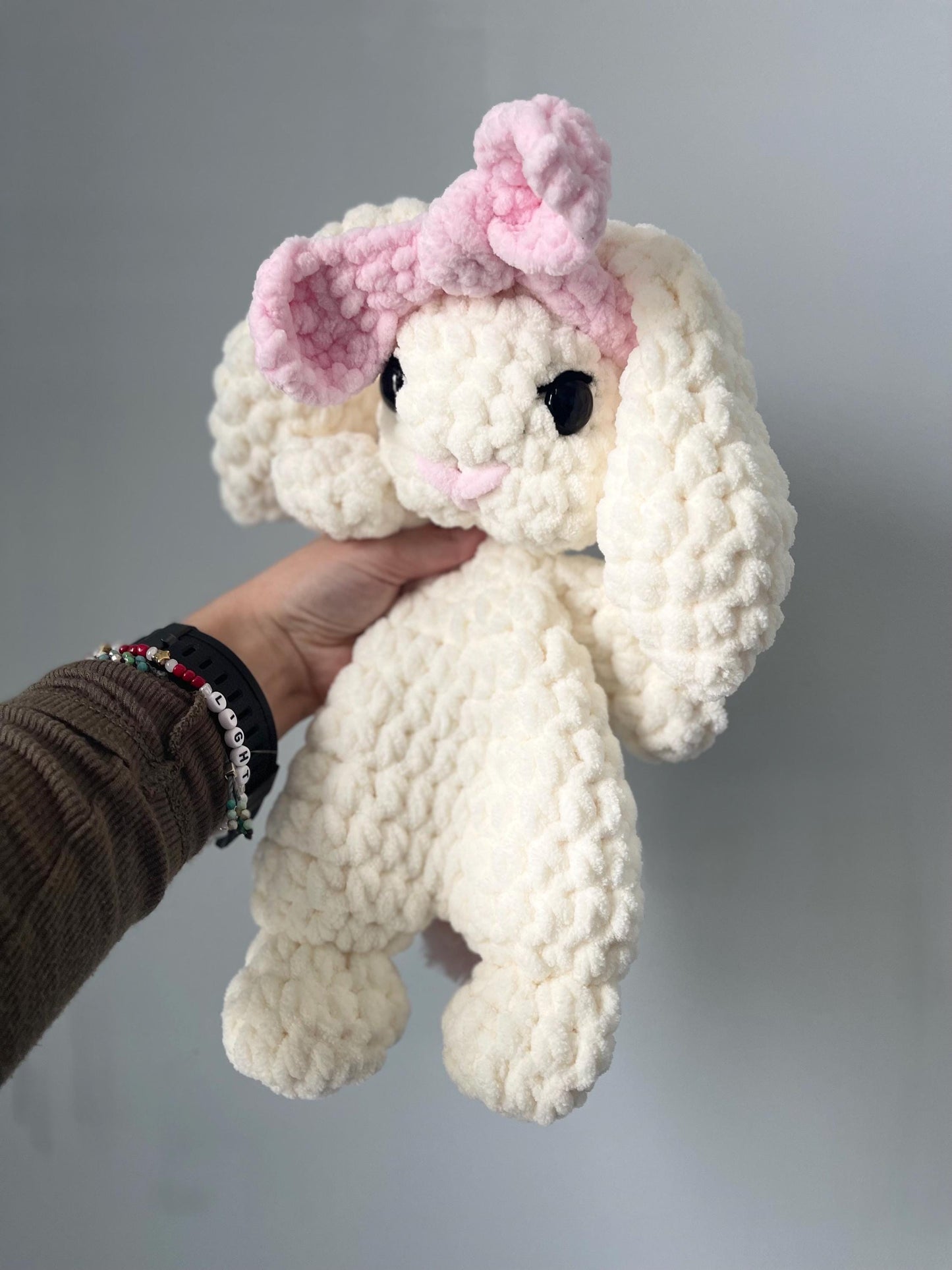 CUSTOM Handmade Crochet Bunny Plushie Snuggler Rabbit Plush Easter Bunny