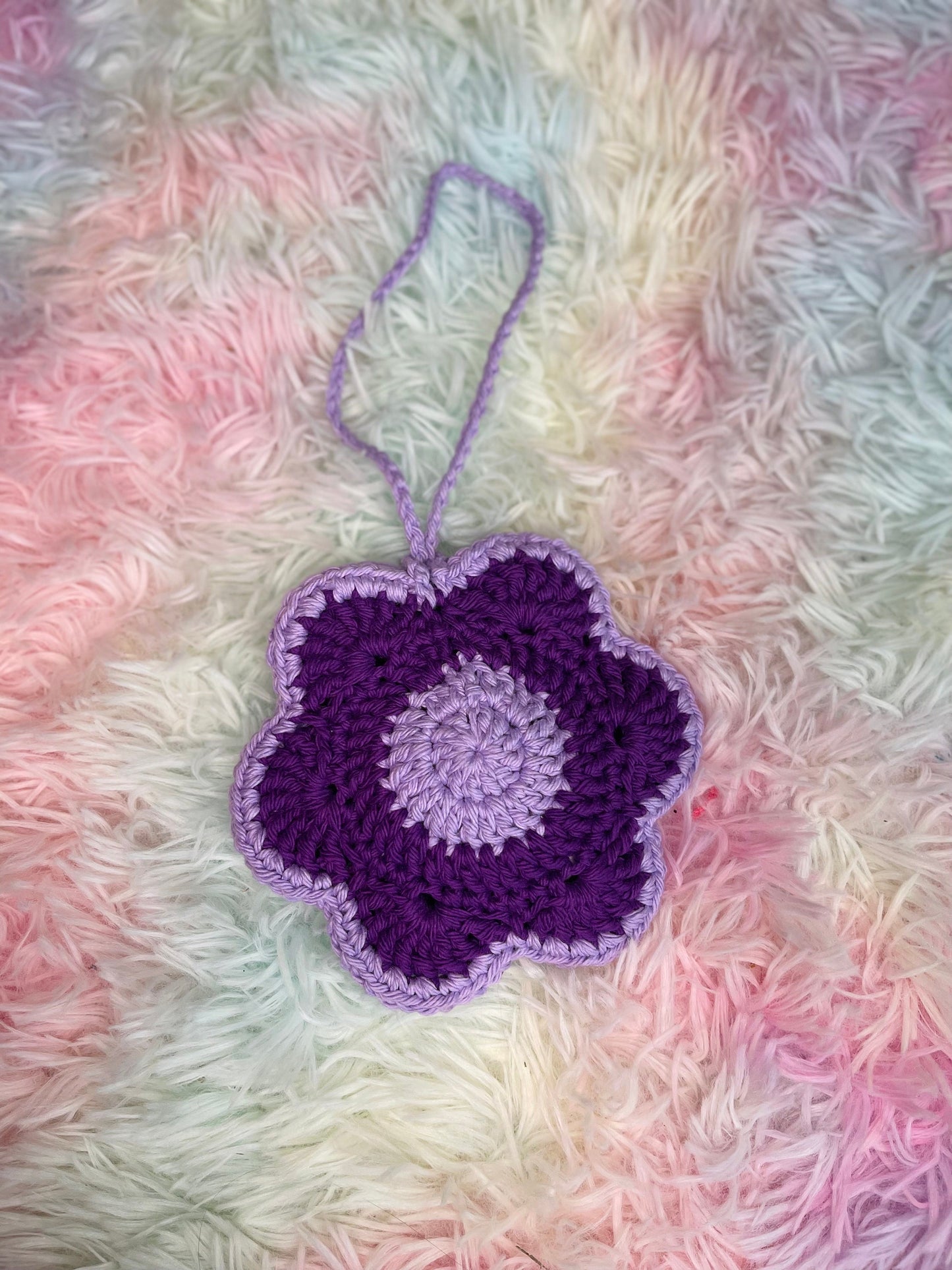 CUSTOM Crochet Flower Bag Purple Lavender Bag Handmade Small