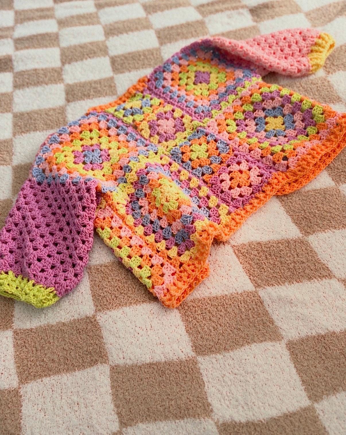 Children’s Handmade Crochet Granny Square Cardigan Size 4t-5t