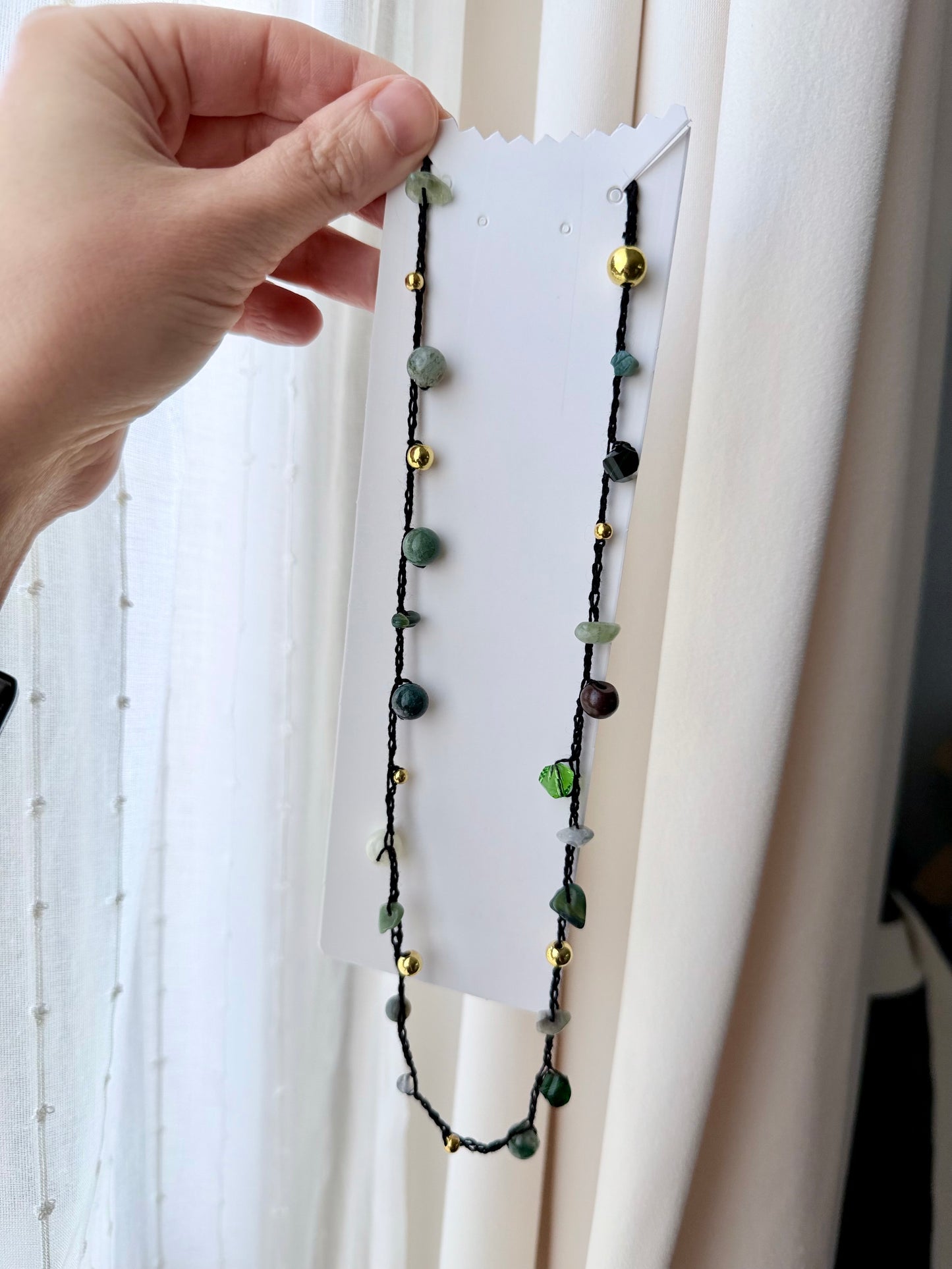 Handmade Crochet Necklace | Crochet Beaded Necklace | One of a Kind Necklace | Beaded Crochet