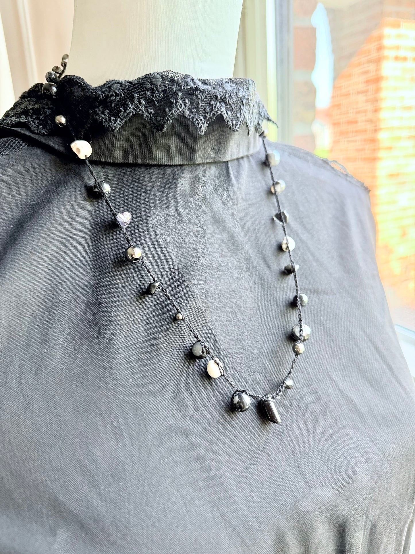 Handmade Crochet Necklace | Crochet Beaded Necklace | One of a Kind Necklace | Beaded Crochet