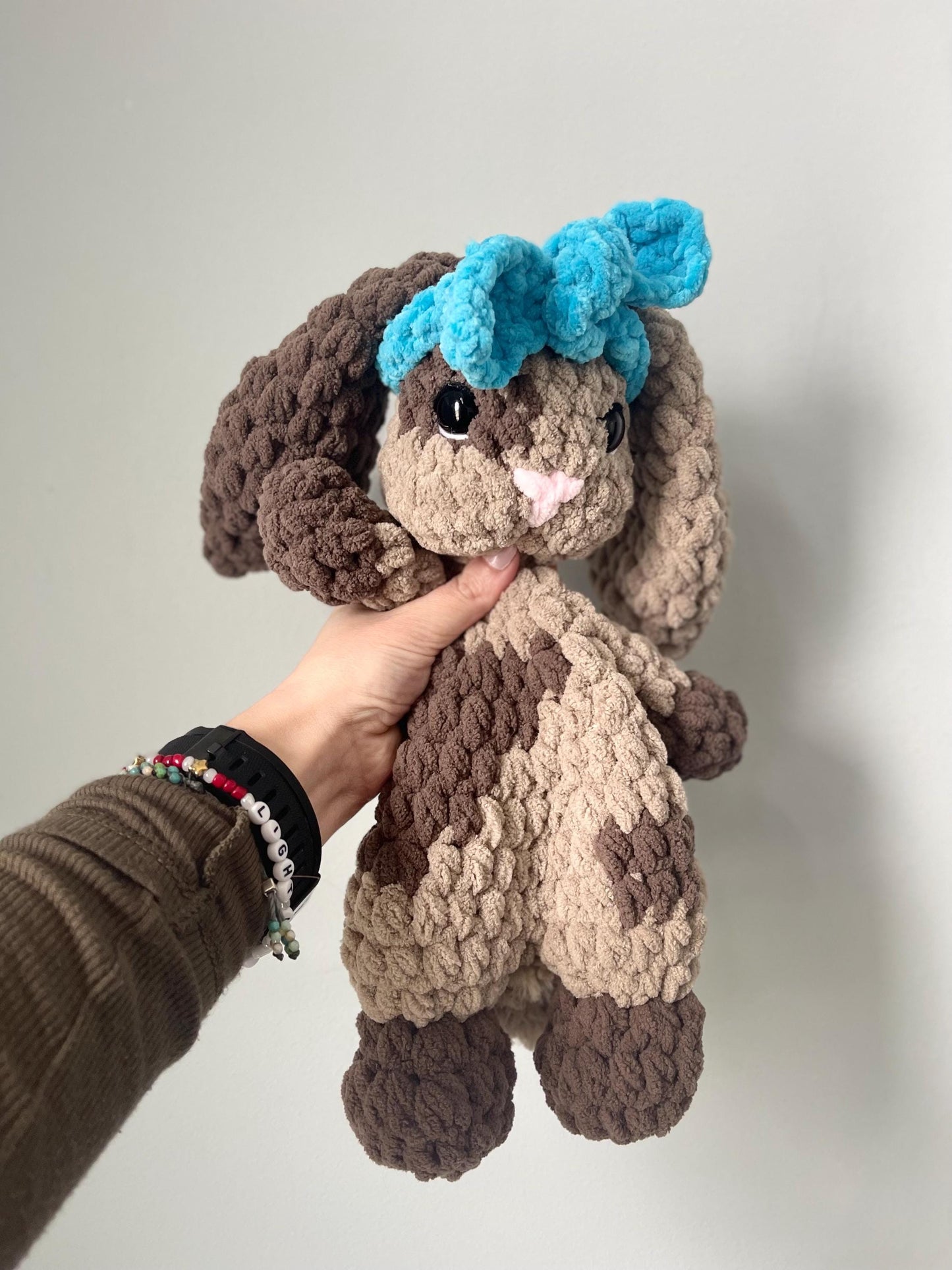 CUSTOM Handmade Crochet Bunny Plush Rabbit Snuggler Easter Bunny
