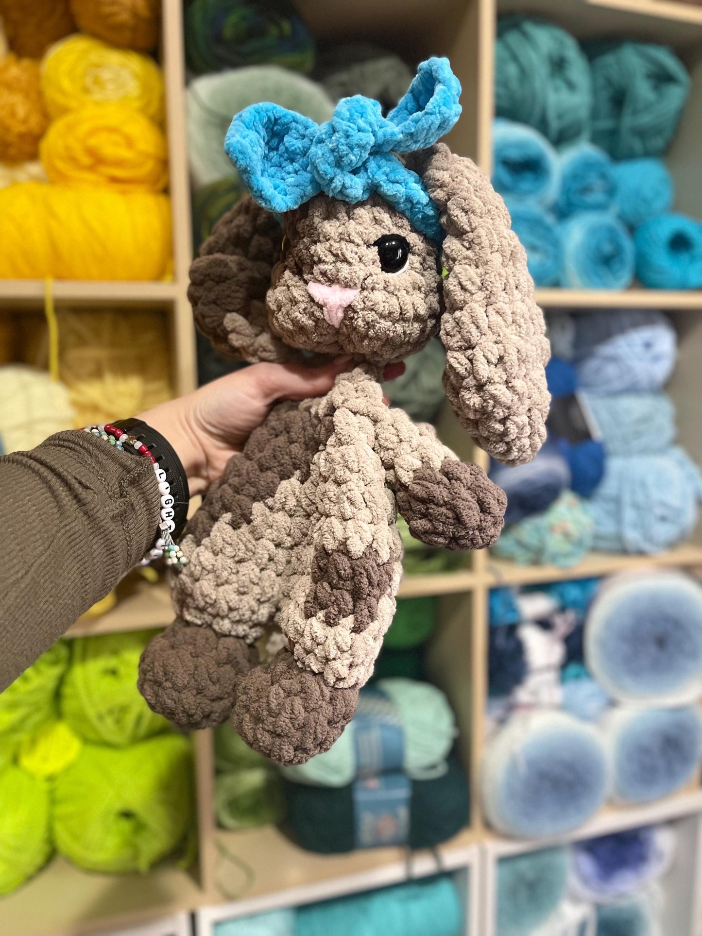 CUSTOM Handmade Crochet Bunny Plush Rabbit Snuggler Easter Bunny