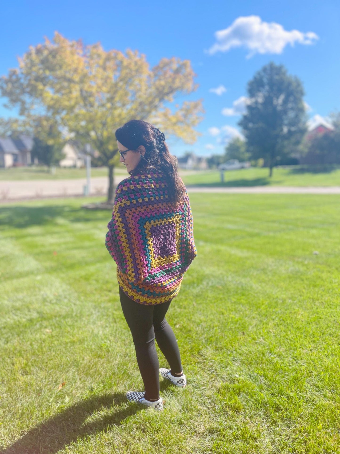 Handmade Crochet Cocoon Cardigan Granny Square Cozy Cardi