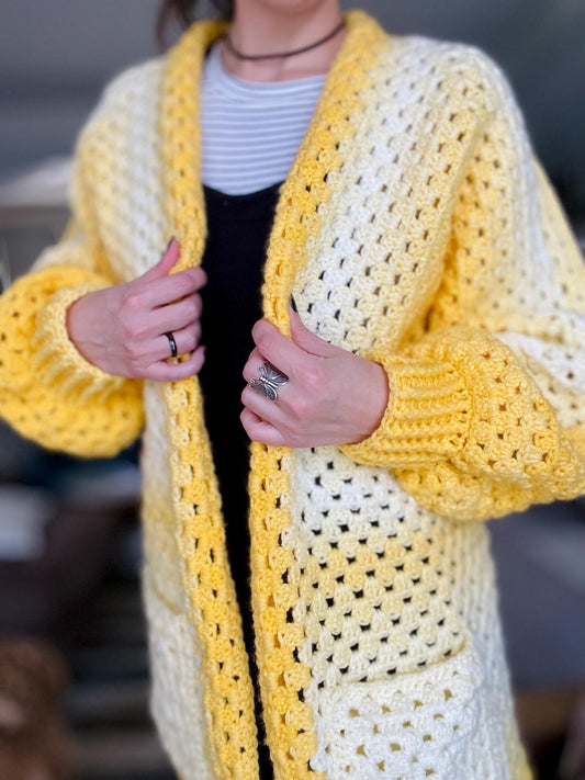 CUSTOM Handmade Crochet Hexagon Cardigan