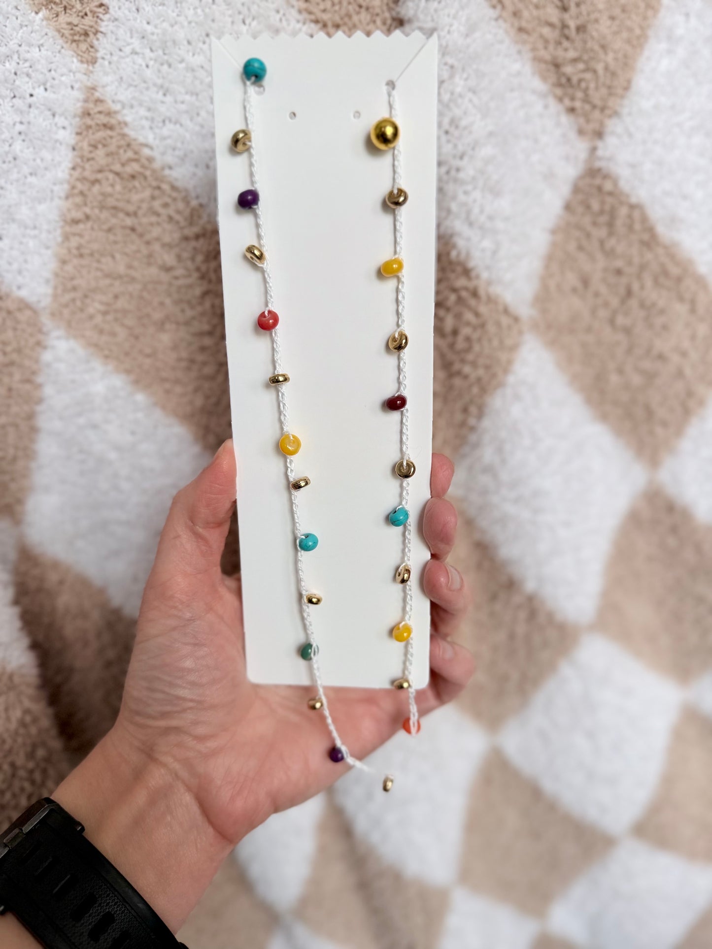 Handmade Crochet Necklace | Crochet Beaded Necklace | One of a Kind Necklace | Beaded Crochet