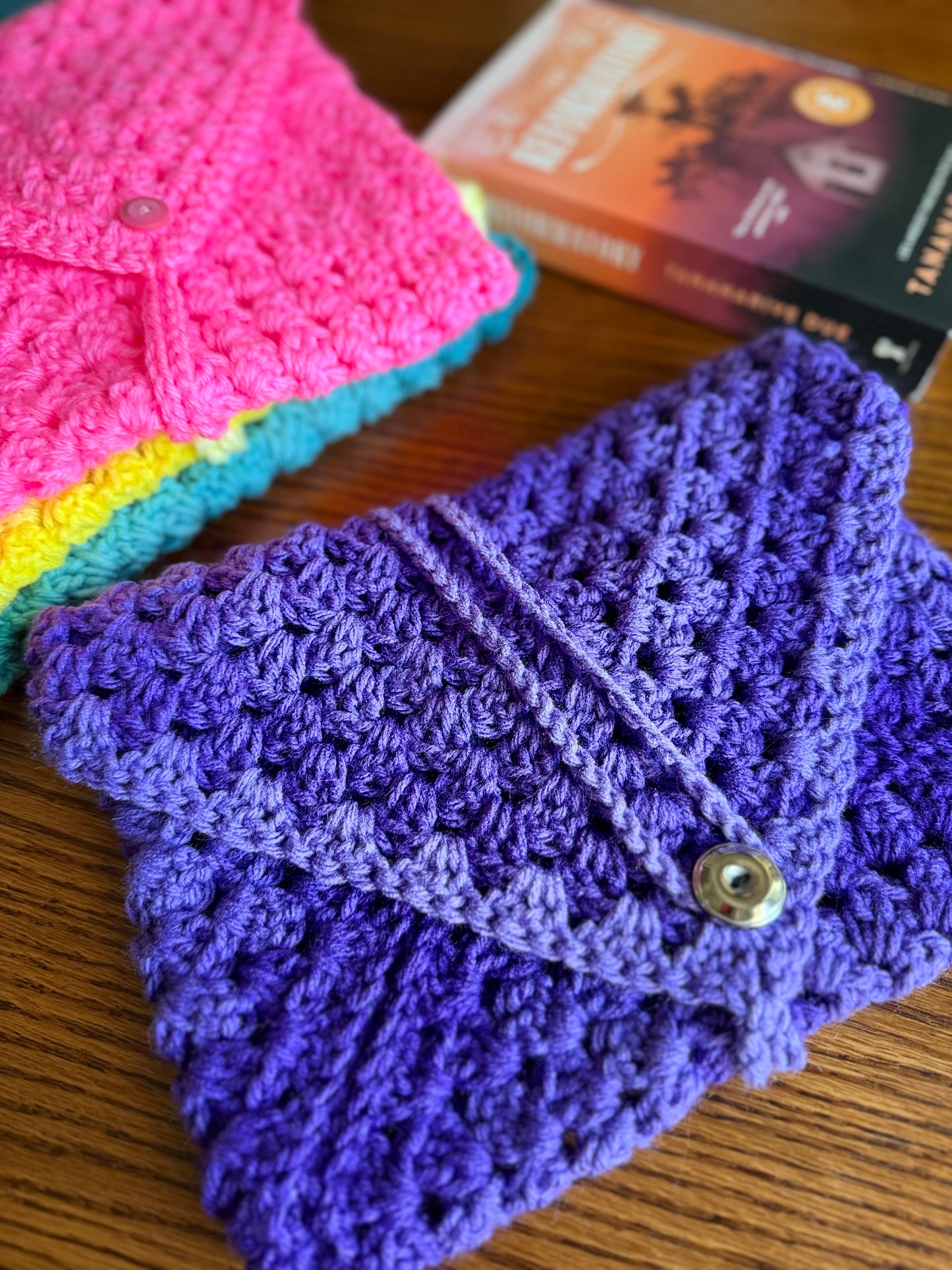 Handmade Crochet Book Sleeve | Book Cover | Bookish Gifts | Crochet Book Cover | Dust Jacket Sleeve Book Cover