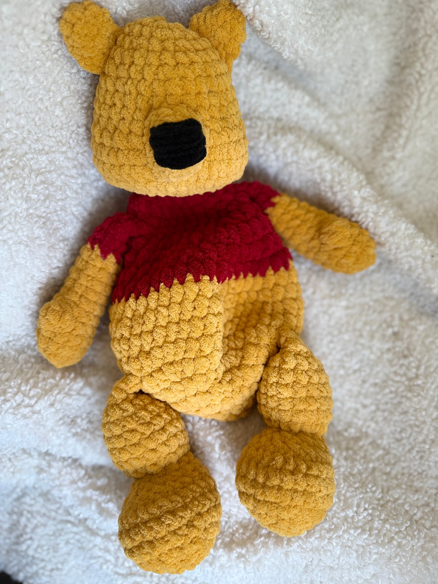 Handmade Crochet Winnie the Bear | Crochet Lovey | Handmade Pooh Bear