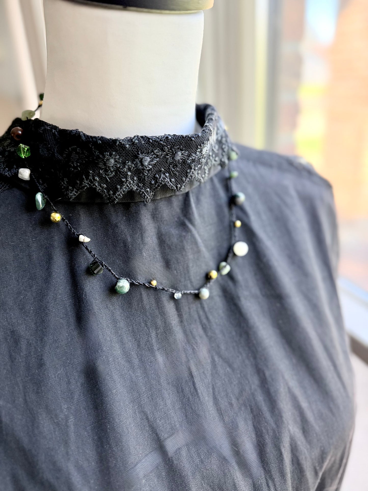Handmade Crochet Necklace | Crochet Beaded Necklace | One of a Kind Necklace | Beaded Crochet