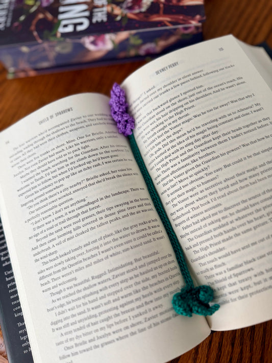 Handmade Crochet Bookmark | Floral Bookmark | Levender Rose Crochet Bookmark | Bookish Handmade Bookmark