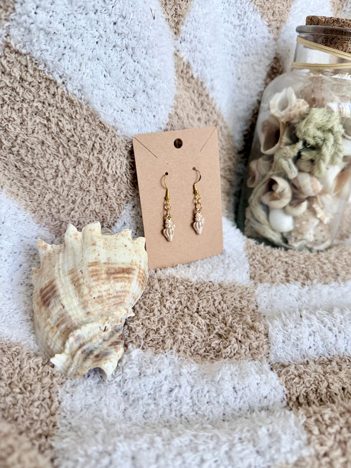 Beach Shell | Conch Seashell | Dangle Earrings | Summer Earrings