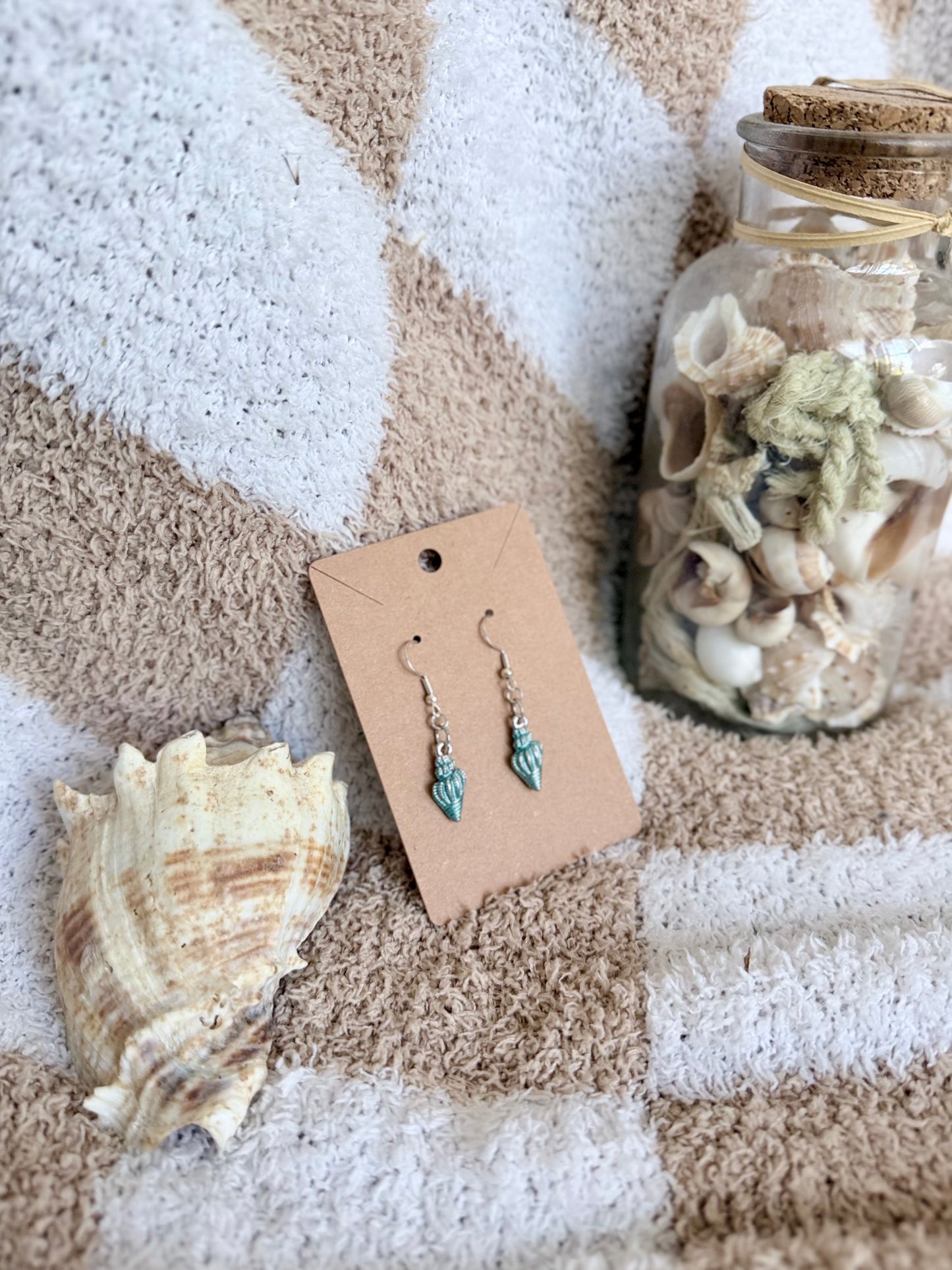 Beach Shell | Conch Seashell | Dangle Earrings | Summer Earrings
