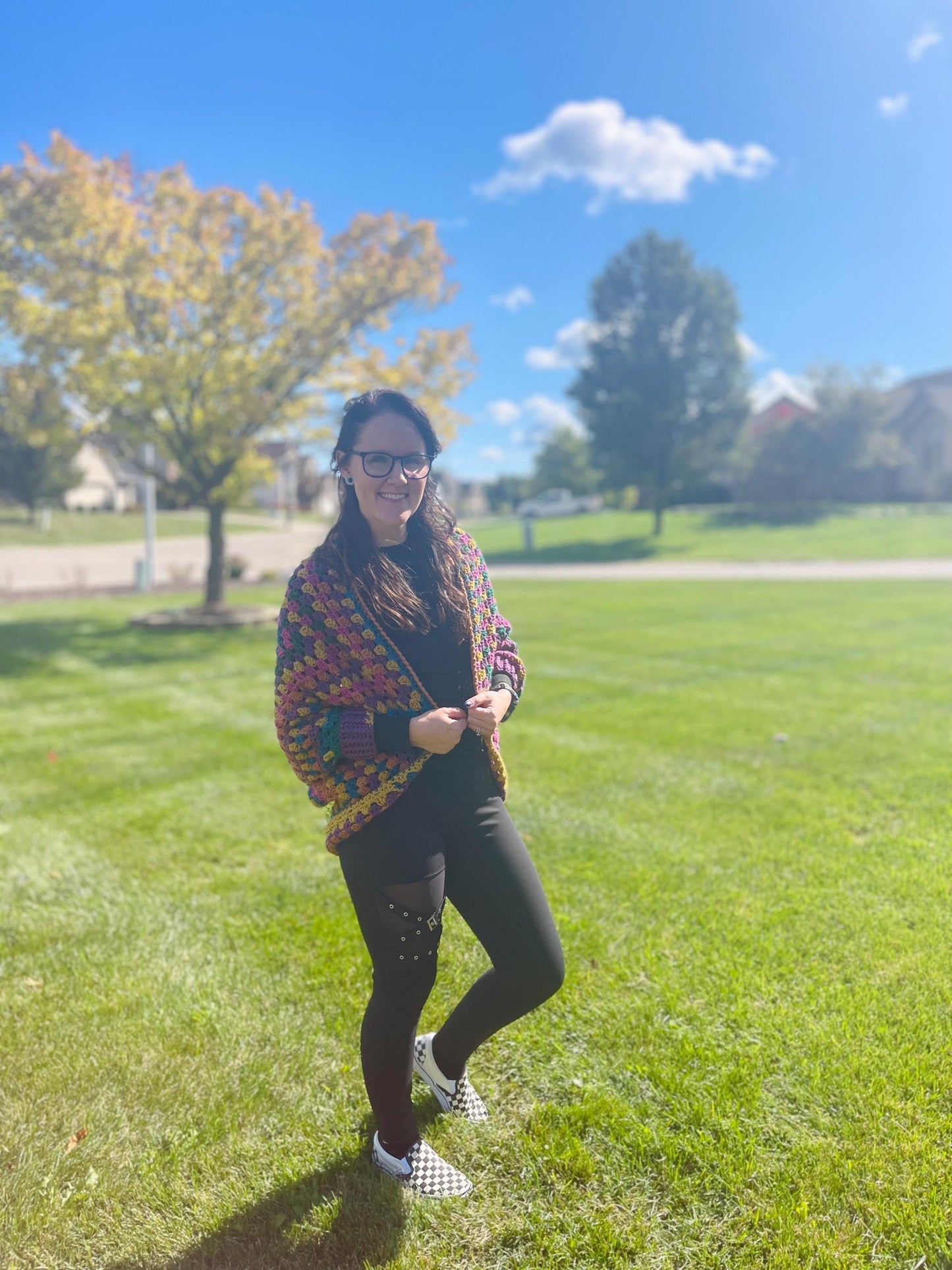 Handmade Crochet Cocoon Cardigan Granny Square Cozy Cardi