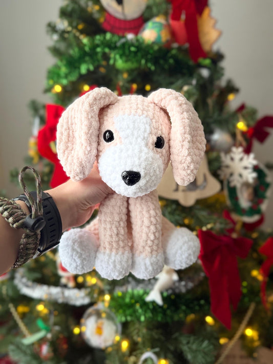 Handmade Crochet Puppy Dog Plushie with Safety Eyes