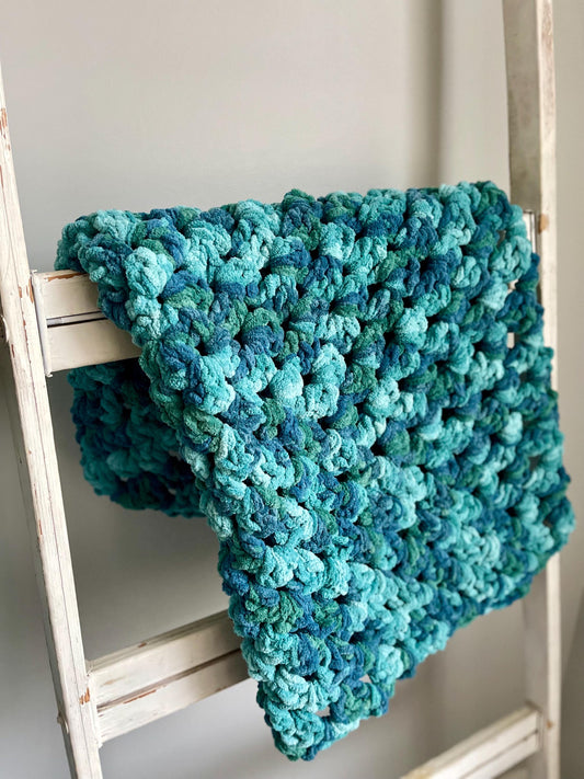 CUSTOM Sherpa Chenille Cozy Crochet Baby Blanket