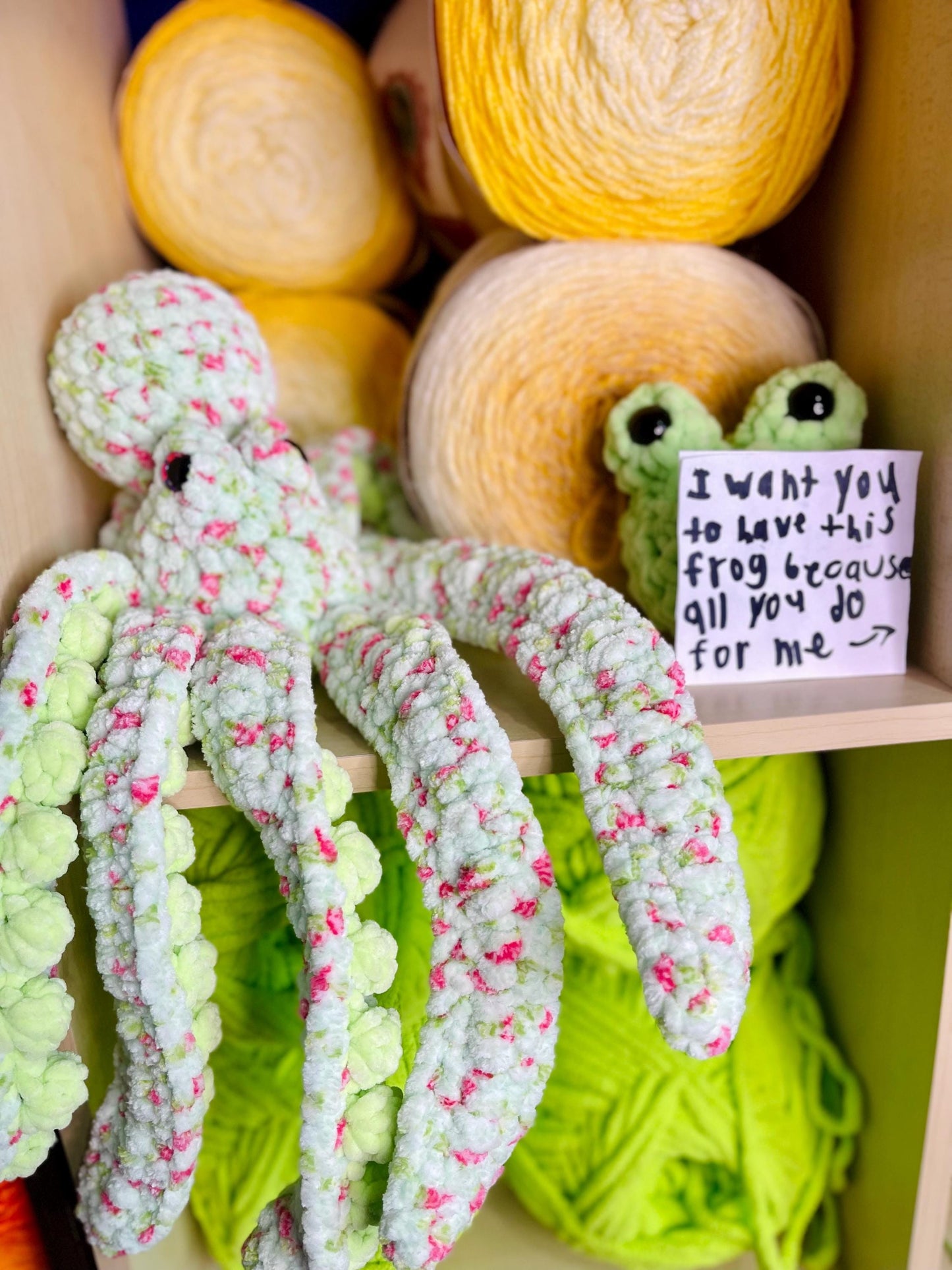 CUSTOM Anchor the Octopus Crochet Amigurumi Stuffed Animal in Floral