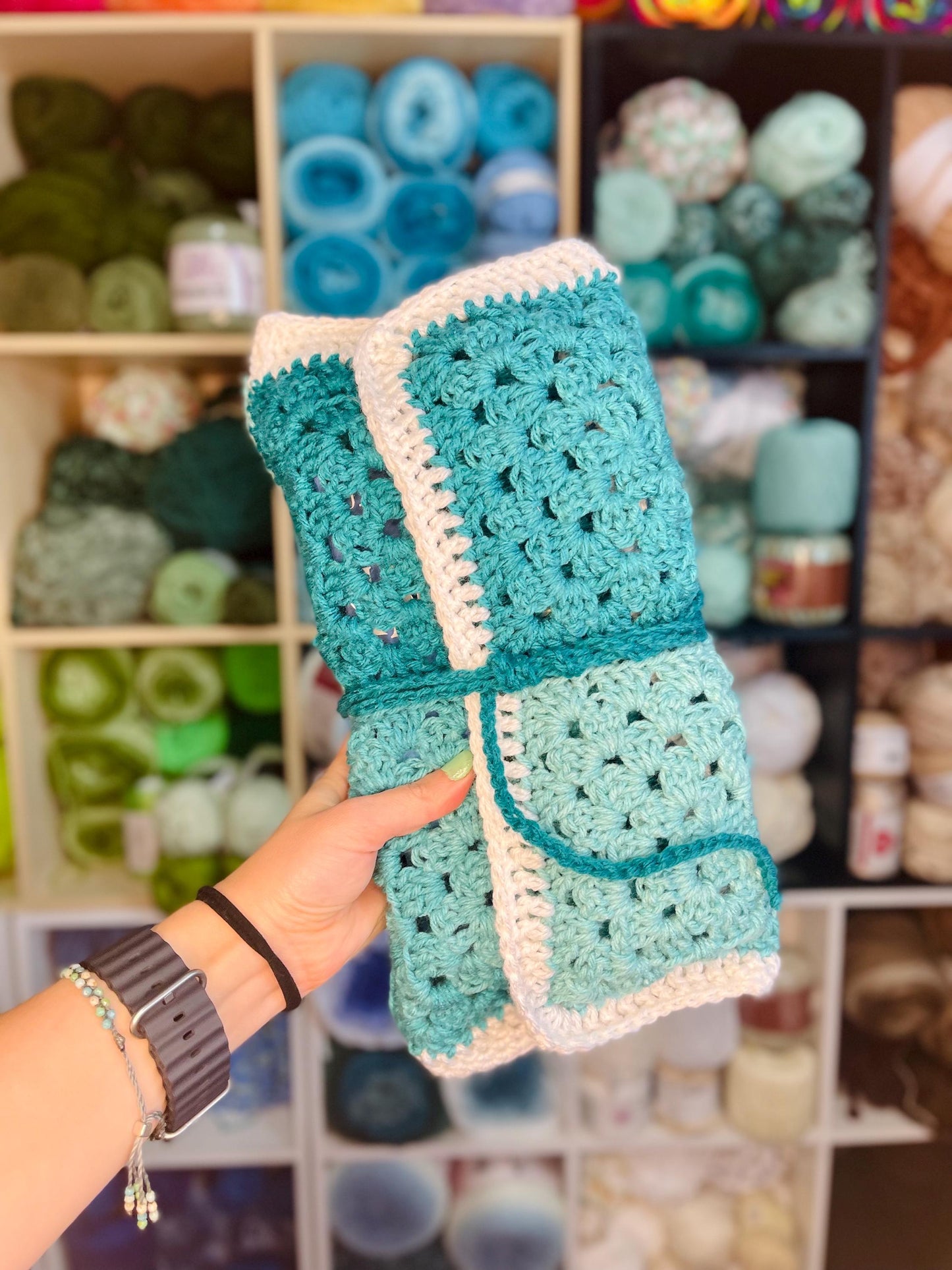 CUSTOM Made To Order Handmade Crochet Book Cover Granny Square Novel Sleeve