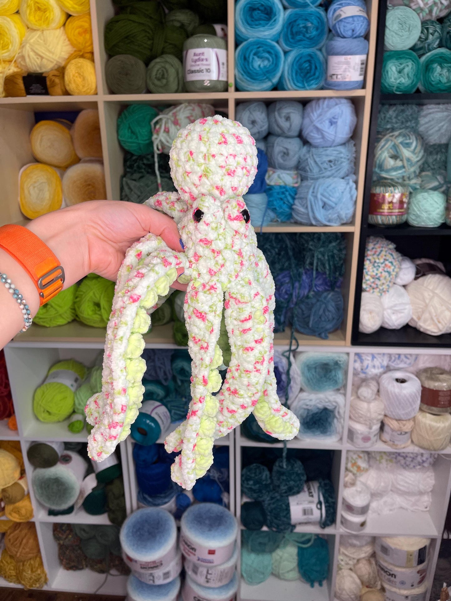 CUSTOM Anchor the Octopus Crochet Amigurumi Stuffed Animal in Floral