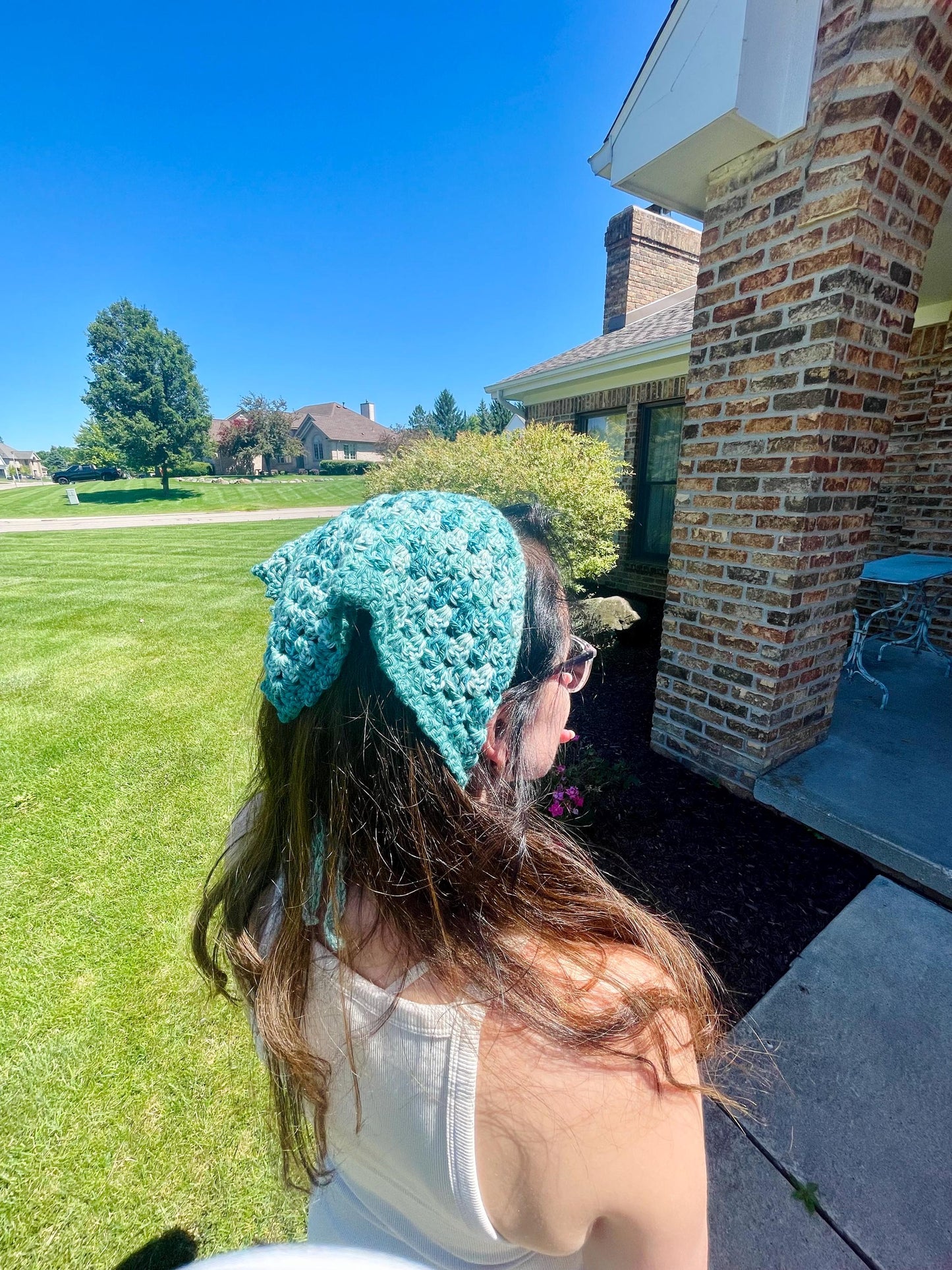 CUSTOM Handmade Crochet Scrappy Granny Stitch Daily Bandana