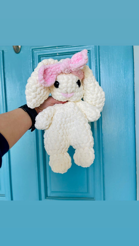 CUSTOM Handmade Crochet Bunny Plushie Snuggler Rabbit Plush Easter Bunny