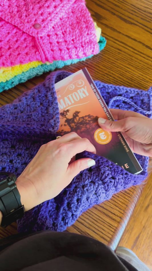 Handmade Crochet Book Sleeve | Book Cover | Bookish Gifts | Crochet Book Cover | Dust Jacket Sleeve Book Cover
